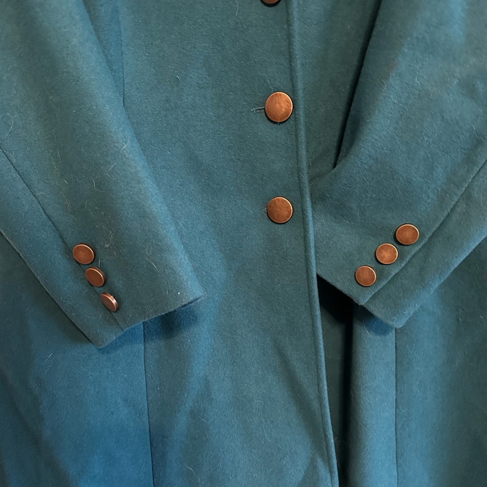 Roaman's Teal Wool Coat - Picture 2 of 11
